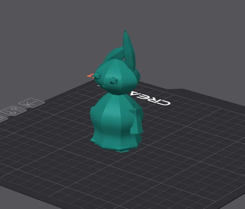 Slicer preview of the generated bunny model, ready for printing