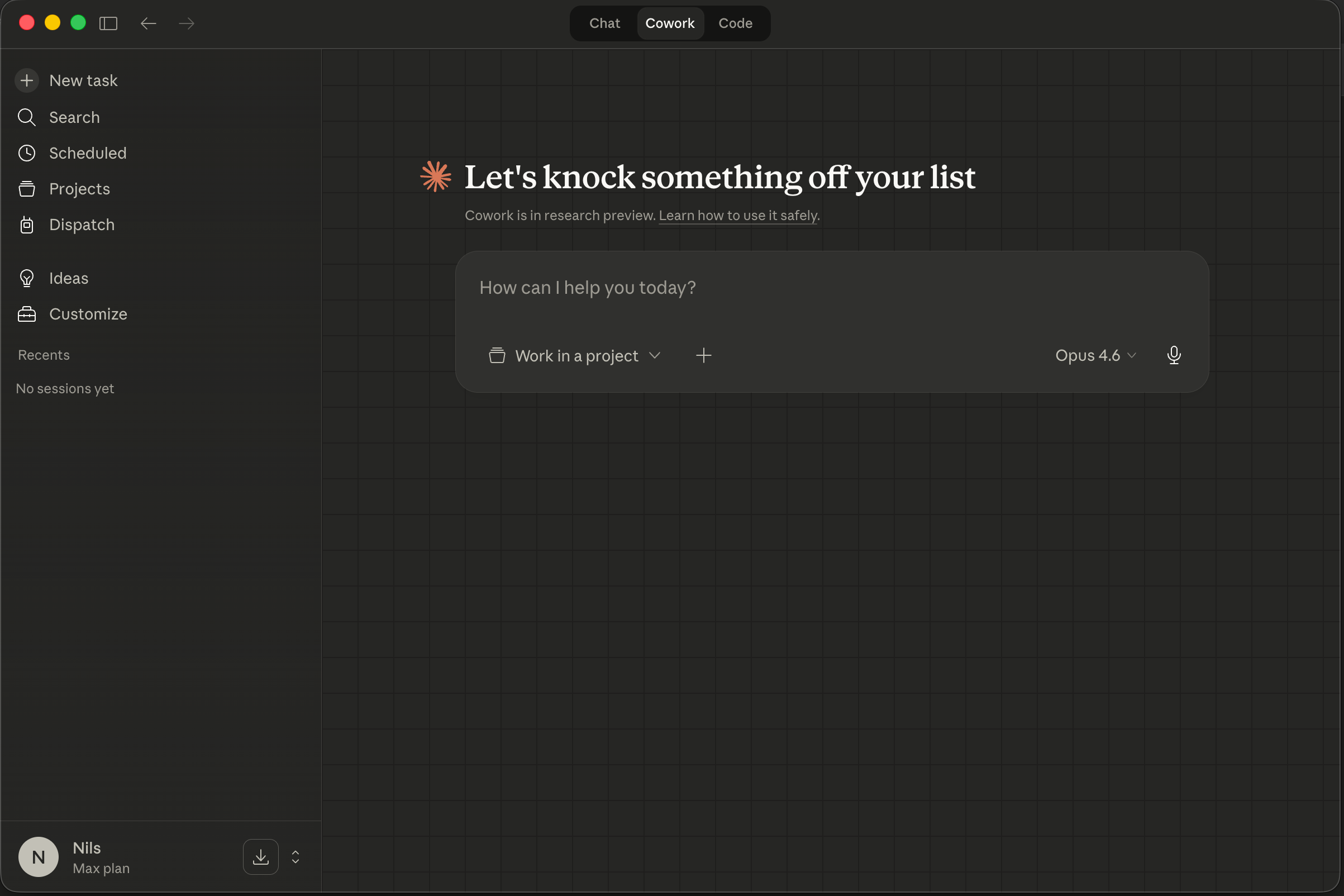 Claude Desktop Cowork tab