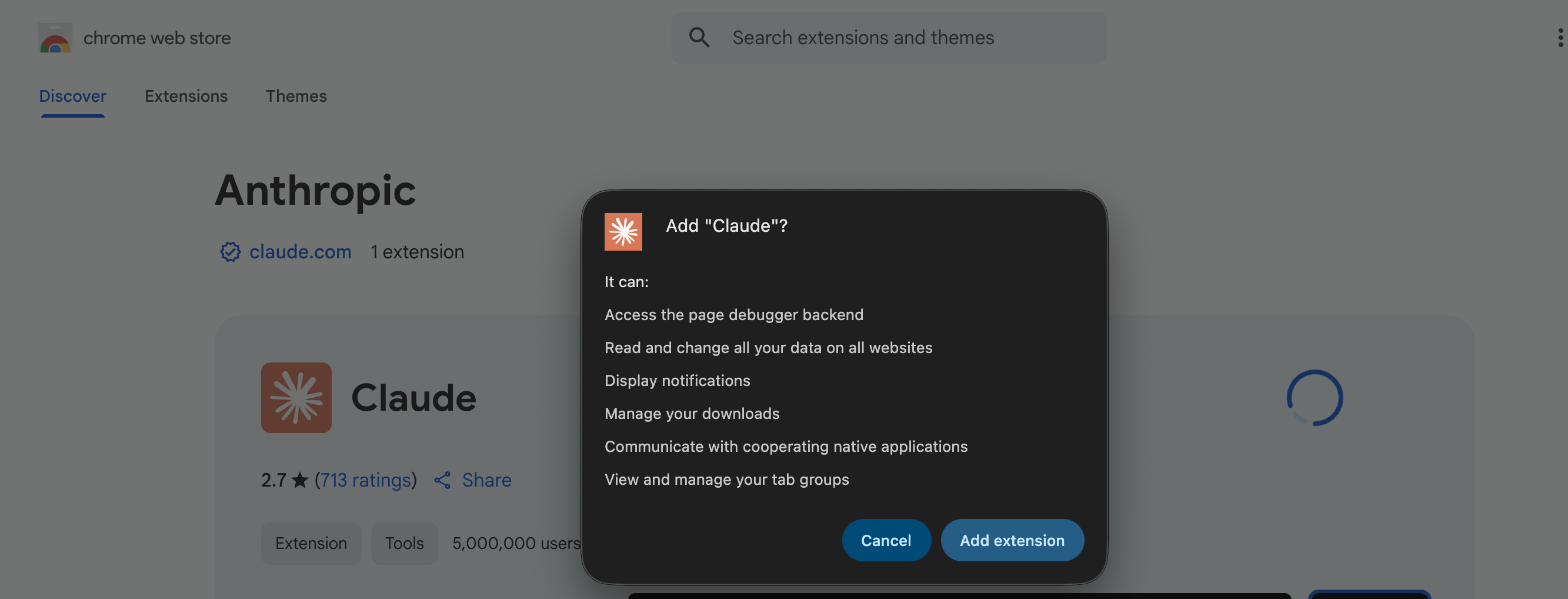 Installing the Claude Chrome extension